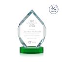 Royal Diamond Green on Alberton Base Polygon Crystal Award