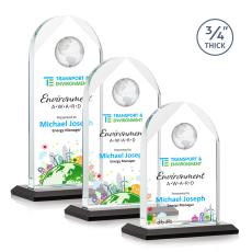 Blake Full Color Black Globe Crystal Award - Awards and Trophies