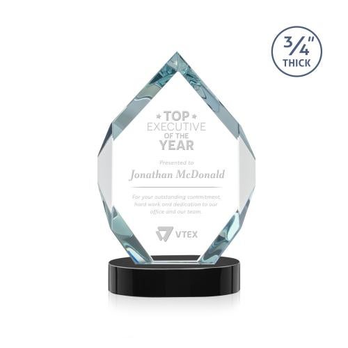 Awards and Trophies - Crystal Awards - Royal Diamond Black on Alberton Base Crystal Award