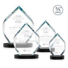 Royal Diamond Black on Alberton Base Polygon Crystal Award - Awards and Trophies