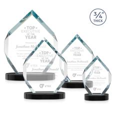 Royal Diamond Black on Alberton Base Polygon Crystal Award - Crystal Awards