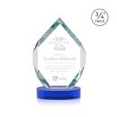 Royal Diamond Blue on Alberton Base Polygon Crystal Award