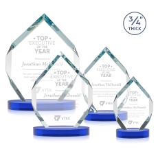 Royal Diamond Blue on Alberton Base Polygon Crystal Award - Awards and Trophies