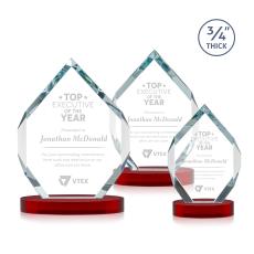 Royal Diamond Red on Alberton Base Polygon Crystal Award - Awards and Trophies