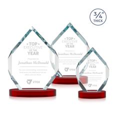 Royal Diamond Red on Alberton Base Polygon Crystal Award - Crystal Awards
