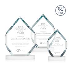 Royal Diamond White on Alberton Base Polygon Crystal Award - Crystal Awards