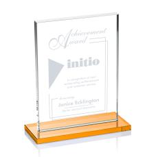 Emperor Amber (Vert) Rectangle Crystal Award - Awards and Trophies