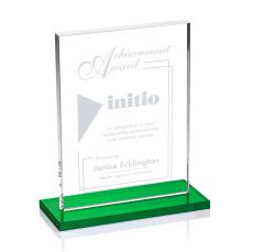 Emperor Green (Vert) Rectangle Crystal Award - Awards and Trophies