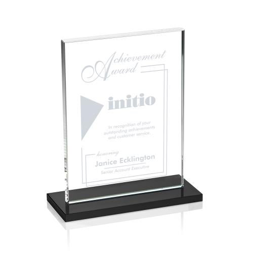 Awards and Trophies - Crystal Awards - Emperor Black (Vert) Rectangle Crystal Award