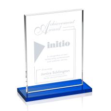 Emperor Blue (Vert) Rectangle Crystal Award - Awards and Trophies