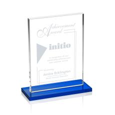 Emperor Blue (Vert) Rectangle Crystal Award - Crystal Awards