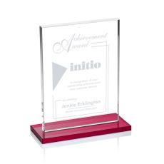 Emperor Red (Vert) Rectangle Crystal Award - Crystal Awards