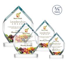 Royal Diamond Full Color Starfire on Alberton Base Polygon Crystal Award - Full Color Imprint