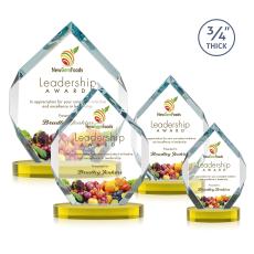 Royal Diamond Full Color Gold on Alberton Base Polygon Crystal Award - Crystal Awards