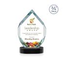 Royal Diamond Full Color Black on Alberton Base Polygon Crystal Award