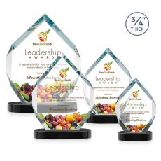 Royal Diamond Full Color Black on Alberton Base Polygon Crystal Award - Awards and Trophies