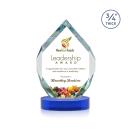 Royal Diamond Full Color Blue on Alberton Base Polygon Crystal Award