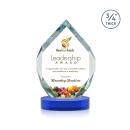 Royal Diamond Full Color Blue on Alberton Base Polygon Crystal Award