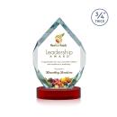 Royal Diamond Full Color Red on Alberton Base Polygon Crystal Award