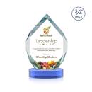 Royal Diamond Full Color Sky Blue on Alberton Base Polygon Crystal Award