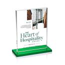 Emperor Full Color Green (Vert) Rectangle Crystal Award