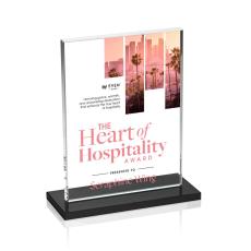 Emperor Full Color Black (Vert) Rectangle Crystal Award - Awards and Trophies