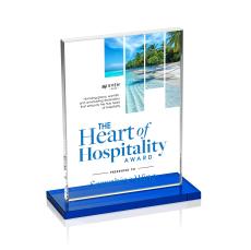 Emperor Full Color Blue (Vert) Rectangle Crystal Award - Crystal Awards