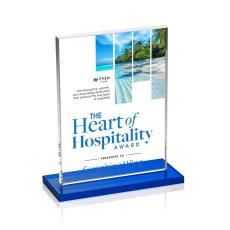 Emperor Full Color Blue (Vert) Rectangle Crystal Award - Awards and Trophies