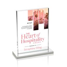 Emperor Full Color White (Vert) Rectangle Crystal Award - Crystal Awards