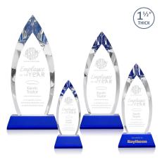 Fortier Blue on Entwhistle Base Peaks Crystal Award - Awards and Trophies