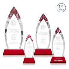 Fortier Red on Entwhistle Base Peaks Crystal Award - Awards and Trophies