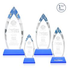 Fortier Sky Blue on Entwhistle Base Peaks Crystal Award - Crystal Awards
