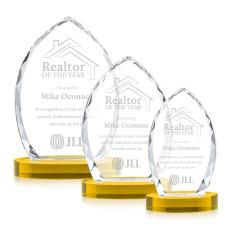 Wilton Gold on Alberton Base Peaks Crystal Award - Awards and Trophies