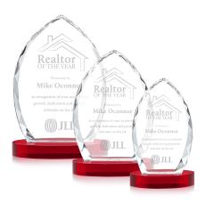 Wilton Red on Alberton Base Peaks Crystal Award - Crystal Awards