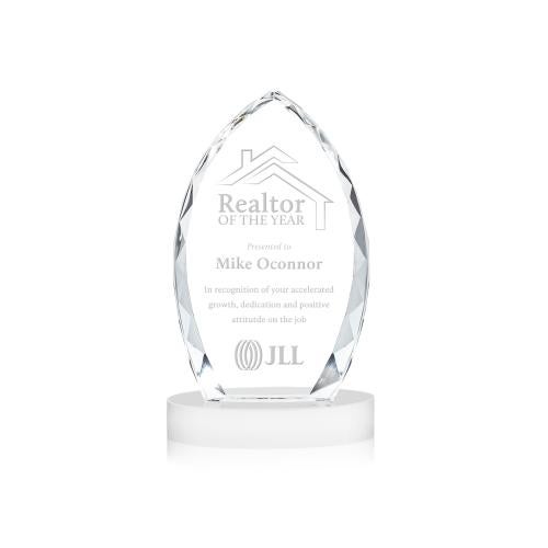 Awards and Trophies - Crystal Awards - Wilton White on Alberton Base Peaks Crystal Award