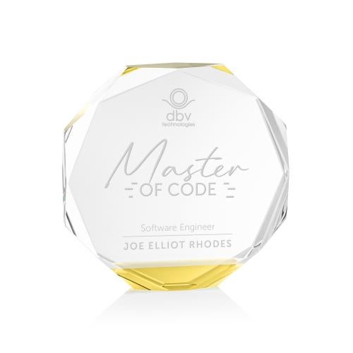 Awards and Trophies - Crystal Awards - Acadian Gold Crystal Award