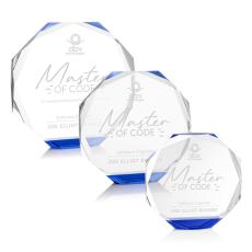 Acadian Blue Polygon Crystal Award - Diamond Awards