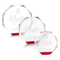 Acadian Red Polygon Crystal Award - Diamond Awards