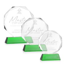 Acadian Green on Newhaven Base Polygon Crystal Award - Awards and Trophies