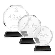 Acadian Black on Newhaven Base Polygon Crystal Award - Awards and Trophies