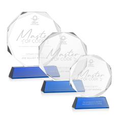 Acadian Blue on Newhaven Base Polygon Crystal Award - Awards and Trophies