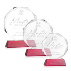 Acadian Red on Newhaven Base Polygon Crystal Award - Awards and Trophies