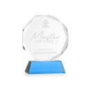 Acadian Sky Blue on Newhaven Base Polygon Crystal Award