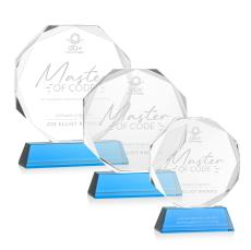 Acadian Sky Blue on Newhaven Base Polygon Crystal Award - Awards and Trophies