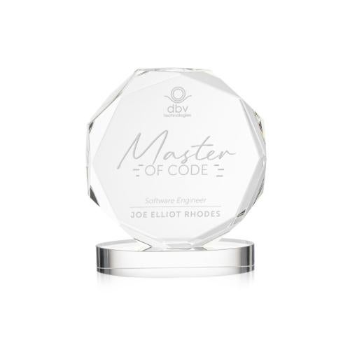 Awards and Trophies - Crystal Awards - Acadian Clear on Alberton Base Polygon Crystal Award