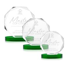 Acadian Green on Alberton Base Polygon Crystal Award - Awards and Trophies