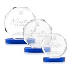 Acadian Blue on Alberton Base Polygon Crystal Award - Awards and Trophies