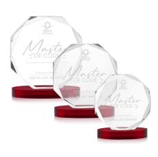 Acadian Red on Alberton Base Polygon Crystal Award - Awards and Trophies