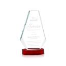 Kingsley Red on Alberton Base Polygon Crystal Award
