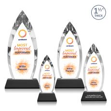 Fortier Full Color Black on Entwhistle Base Peaks Crystal Award - Crystal Awards